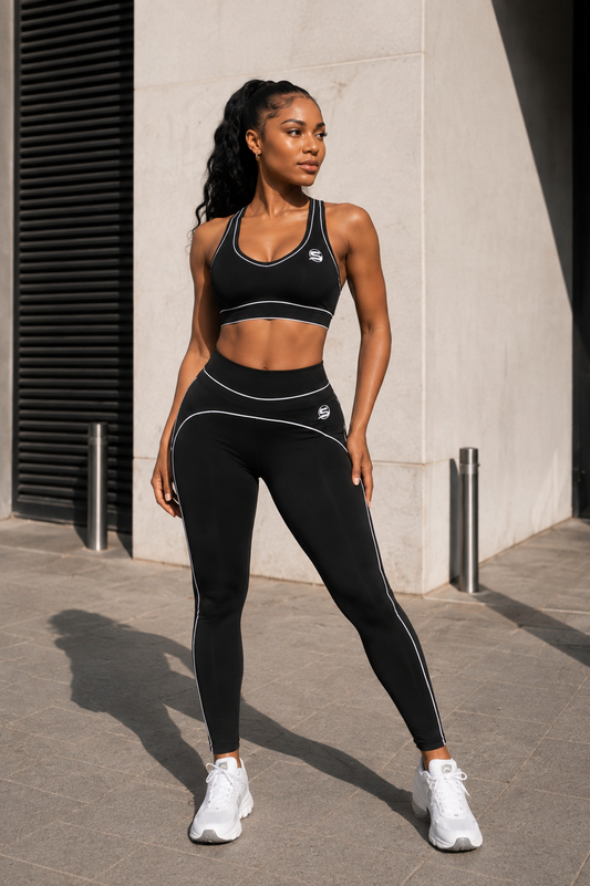Black & White Contour Activewear Set