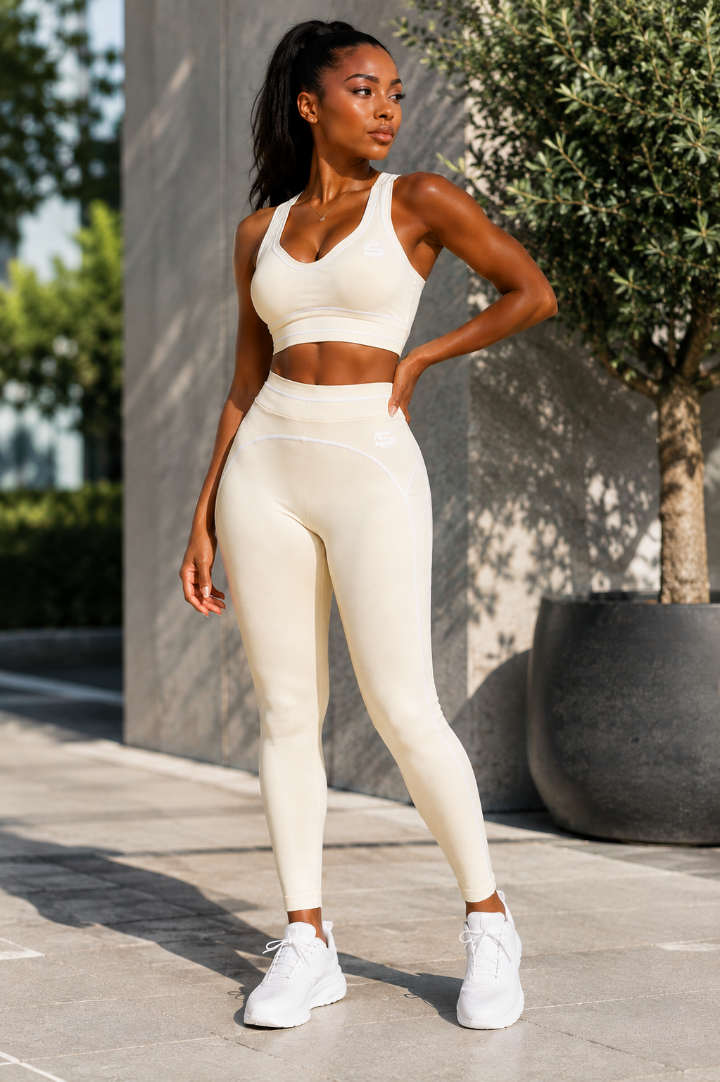 Beige Contour Activewear Set