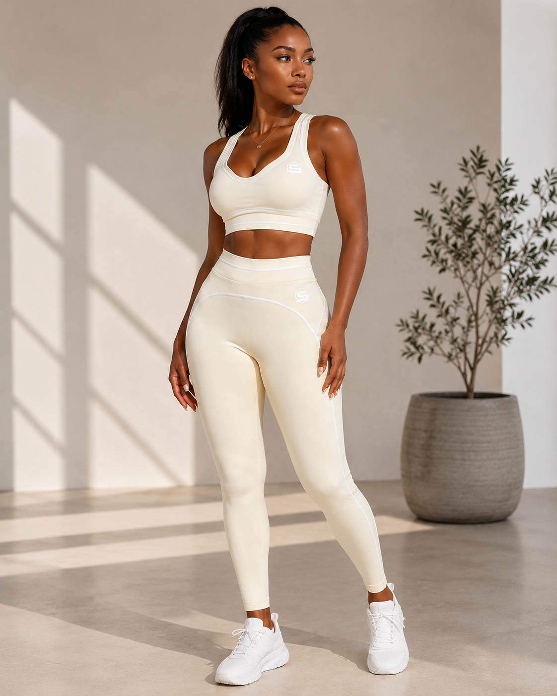 Beige Contour Activewear Set