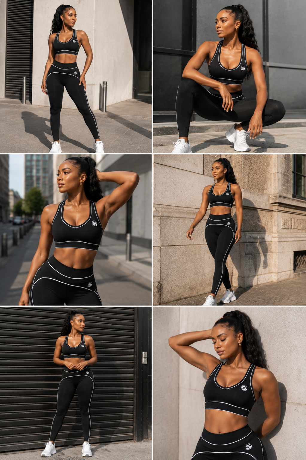 Black & White Contour Activewear Set