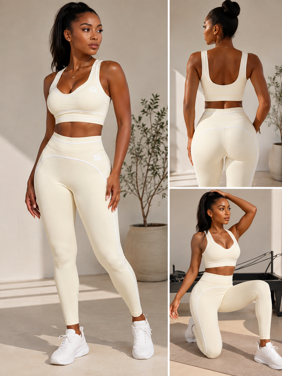 Beige Contour Activewear Set