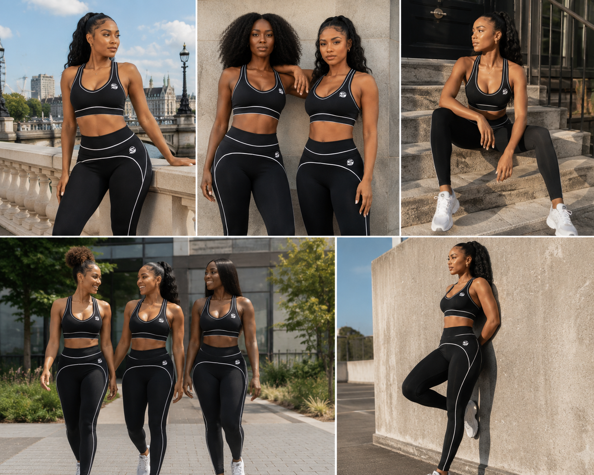 Black & White Contour Activewear Set