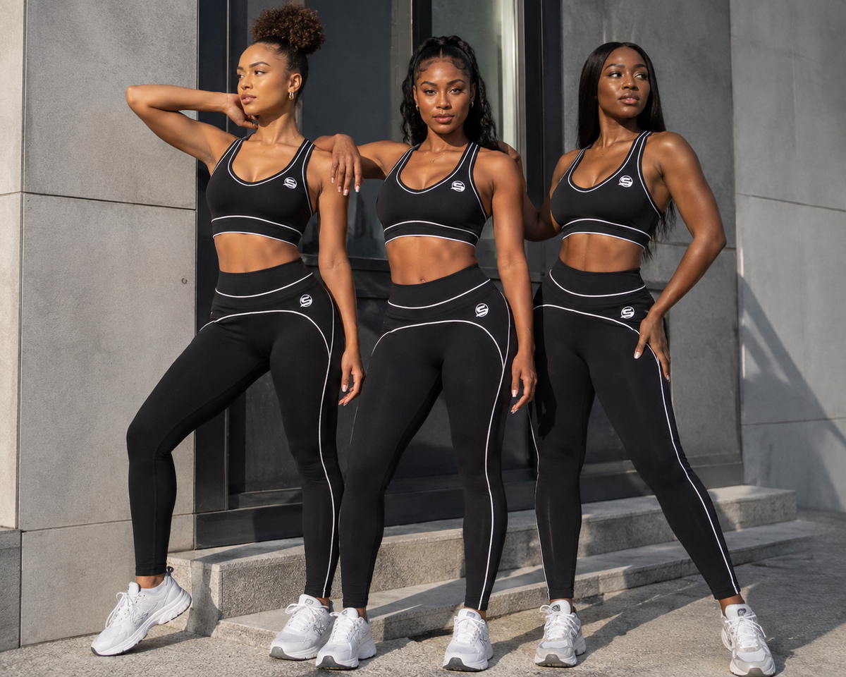 Black & White Contour Activewear Set